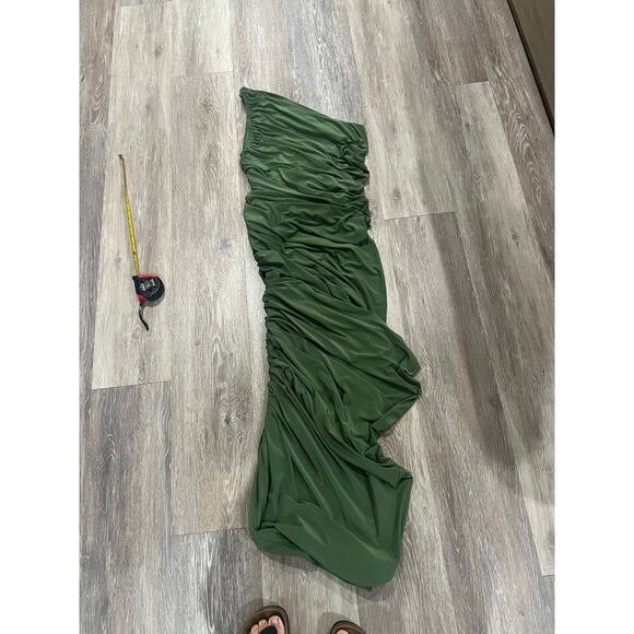 Norma Kamali Diana Gown Green Celadon Ruched One Shoulder Dress Size XS - Picture 2 of 11